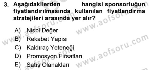 Sporda Sponsorluk Dersi 2021 - 2022 Yılı (Final) Dönem Sonu Sınav Soruları 3. Soru
