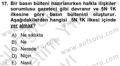 Sporda Sponsorluk Dersi 2021 - 2022 Yılı Yaz Okulu Sınav Soruları 17. Soru