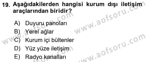 Sporda Sponsorluk Dersi 2021 - 2022 Yılı Yaz Okulu Sınav Soruları 19. Soru