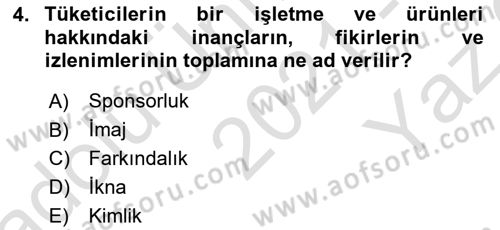 Sporda Sponsorluk Dersi 2021 - 2022 Yılı Yaz Okulu Sınav Soruları 4. Soru