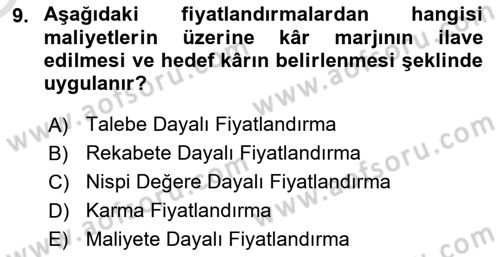 Sporda Sponsorluk Dersi 2021 - 2022 Yılı Yaz Okulu Sınav Soruları 9. Soru
