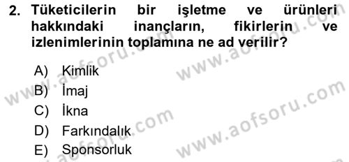 Sporda Sponsorluk Dersi 2022 - 2023 Yılı Yaz Okulu Sınav Soruları 2. Soru