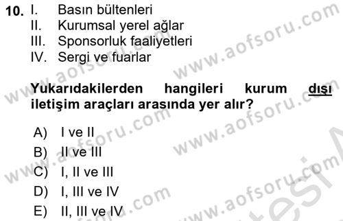 Sporda Sponsorluk Dersi 2023 - 2024 Yılı (Final) Dönem Sonu Sınav Soruları 10. Soru