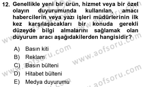 Sporda Sponsorluk Dersi 2023 - 2024 Yılı (Final) Dönem Sonu Sınav Soruları 12. Soru