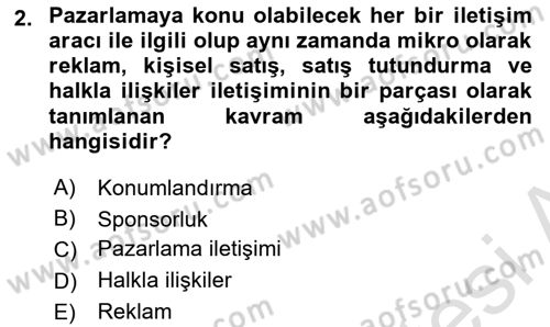 Sporda Sponsorluk Dersi 2023 - 2024 Yılı (Final) Dönem Sonu Sınav Soruları 2. Soru