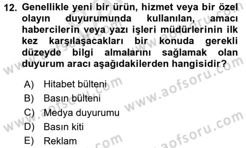 Sporda Sponsorluk Dersi 2024 - 2025 Yılı (Final) Dönem Sonu Sınav Soruları 12. Soru