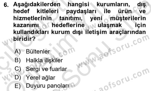 Sporda Sponsorluk Dersi 2024 - 2025 Yılı (Final) Dönem Sonu Sınav Soruları 6. Soru