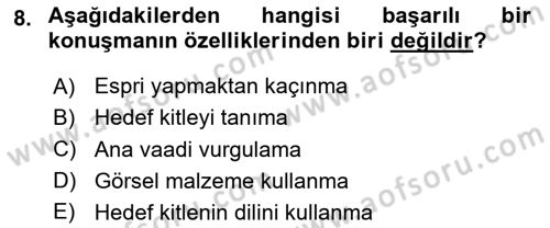 Sporda Sponsorluk Dersi 2024 - 2025 Yılı (Final) Dönem Sonu Sınav Soruları 8. Soru