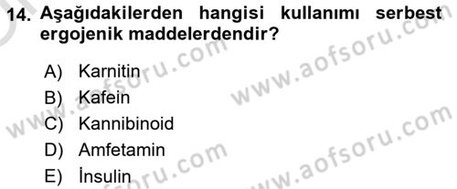 Sporcu Sağlığı Ve Egzersiz Dersi 2022 - 2023 Yılı Yaz Okulu Sınav Soruları 14. Soru
