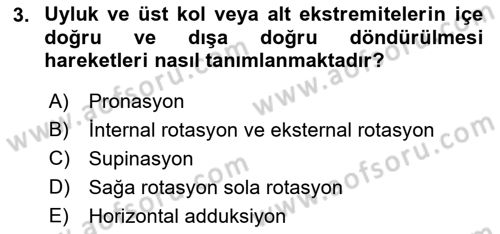 Sporcu Sağlığı Ve Egzersiz Dersi 2022 - 2023 Yılı Yaz Okulu Sınav Soruları 3. Soru