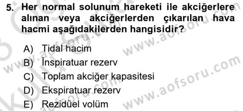 Sporcu Sağlığı Ve Egzersiz Dersi 2022 - 2023 Yılı Yaz Okulu Sınav Soruları 5. Soru