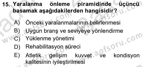 Sporcu Sağlığı Ve Egzersiz Dersi 2023 - 2024 Yılı (Vize) Ara Sınav Soruları 15. Soru