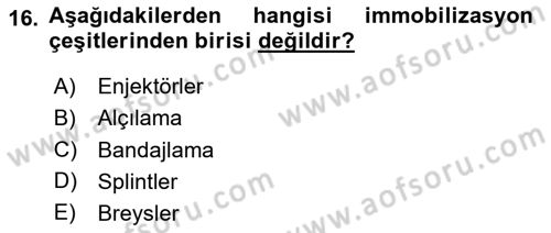 Sporcu Sağlığı Ve Egzersiz Dersi 2023 - 2024 Yılı (Vize) Ara Sınav Soruları 16. Soru
