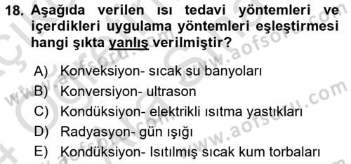 Sporcu Sağlığı Ve Egzersiz Dersi 2023 - 2024 Yılı (Vize) Ara Sınav Soruları 18. Soru