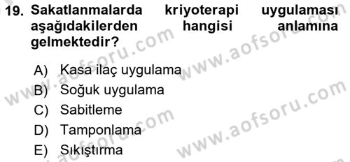 Sporcu Sağlığı Ve Egzersiz Dersi 2023 - 2024 Yılı (Vize) Ara Sınav Soruları 19. Soru