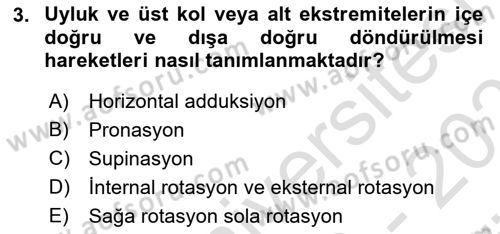 Sporcu Sağlığı Ve Egzersiz Dersi 2023 - 2024 Yılı (Vize) Ara Sınav Soruları 3. Soru