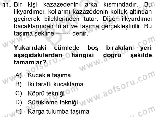 Sporcu Sağlığı Ve Egzersiz Dersi 2023 - 2024 Yılı (Final) Dönem Sonu Sınav Soruları 11. Soru
