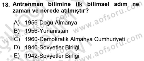 Sporcu Sağlığı Ve Egzersiz Dersi 2023 - 2024 Yılı Yaz Okulu Sınav Soruları 18. Soru