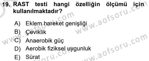 Sporcu Sağlığı Ve Egzersiz Dersi 2023 - 2024 Yılı Yaz Okulu Sınav Soruları 19. Soru
