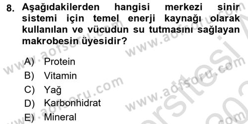 Sporcu Sağlığı Ve Egzersiz Dersi 2023 - 2024 Yılı Yaz Okulu Sınav Soruları 8. Soru