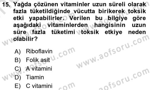 Sporcu Sağlığı Ve Egzersiz Dersi 2024 - 2025 Yılı (Vize) Ara Sınav Soruları 15. Soru