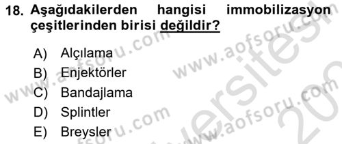 Sporcu Sağlığı Ve Egzersiz Dersi 2024 - 2025 Yılı (Vize) Ara Sınav Soruları 18. Soru