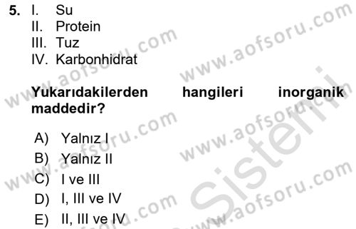 Sporcu Sağlığı Ve Egzersiz Dersi 2024 - 2025 Yılı (Vize) Ara Sınav Soruları 5. Soru