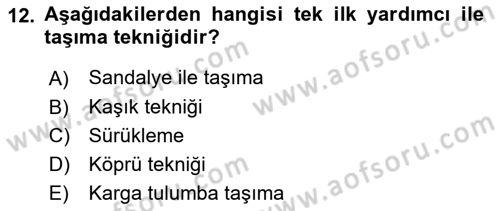 Sporcu Sağlığı Ve Egzersiz Dersi 2024 - 2025 Yılı (Final) Dönem Sonu Sınav Soruları 12. Soru