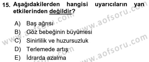 Sporcu Sağlığı Ve Egzersiz Dersi 2024 - 2025 Yılı (Final) Dönem Sonu Sınav Soruları 15. Soru