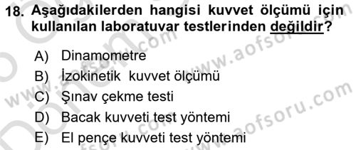Sporcu Sağlığı Ve Egzersiz Dersi 2024 - 2025 Yılı (Final) Dönem Sonu Sınav Soruları 18. Soru