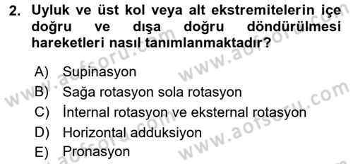 Sporcu Sağlığı Ve Egzersiz Dersi 2024 - 2025 Yılı (Final) Dönem Sonu Sınav Soruları 2. Soru