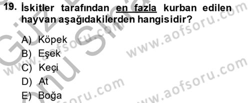 Eski Anadolu Tarihi Dersi 2014 - 2015 Yılı (Final) Dönem Sonu Sınav Soruları 19. Soru