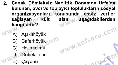 Eski Anadolu Tarihi Dersi 2015 - 2016 Yılı (Vize) Ara Sınav Soruları 2. Soru