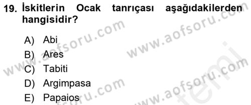 Eski Anadolu Tarihi Dersi 2016 - 2017 Yılı (Final) Dönem Sonu Sınav Soruları 19. Soru
