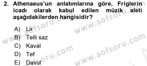 Eski Anadolu Tarihi Dersi 2017 - 2018 Yılı (Final) Dönem Sonu Sınav Soruları 2. Soru