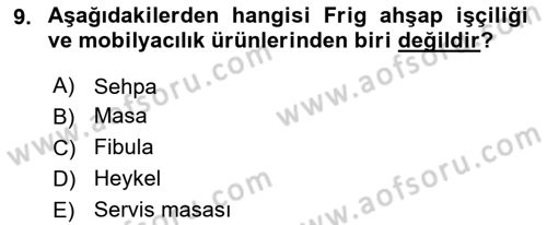 Eski Anadolu Tarihi Dersi 2018 - 2019 Yılı Yaz Okulu Sınav Soruları 9. Soru