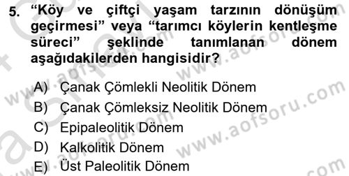 Eski Anadolu Tarihi Dersi 2023 - 2024 Yılı (Vize) Ara Sınav Soruları 5. Soru