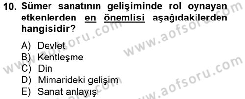 Eski Mezopotamya ve Mısır Tarihi Dersi 2012 - 2013 Yılı (Vize) Ara Sınav Soruları 10. Soru