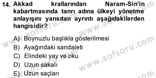 Eski Mezopotamya ve Mısır Tarihi Dersi 2013 - 2014 Yılı (Vize) Ara Sınavı 14. Soru