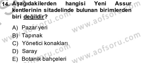 Eski Mezopotamya ve Mısır Tarihi Dersi 2013 - 2014 Yılı (Final) Dönem Sonu Sınav Soruları 14. Soru
