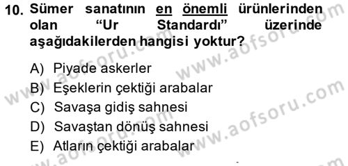 Eski Mezopotamya ve Mısır Tarihi Dersi 2014 - 2015 Yılı (Vize) Ara Sınav Soruları 10. Soru