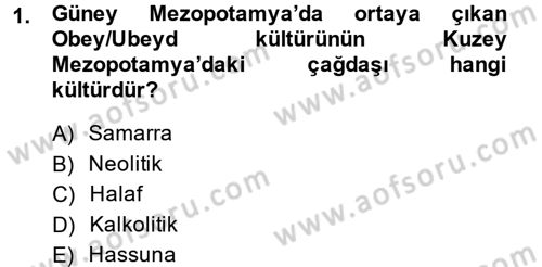 Eski Mezopotamya ve Mısır Tarihi Dersi 2014 - 2015 Yılı (Final) Dönem Sonu Sınav Soruları 1. Soru