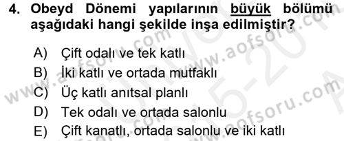 Eski Mezopotamya ve Mısır Tarihi Dersi 2015 - 2016 Yılı (Vize) Ara Sınav Soruları 4. Soru