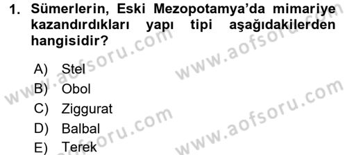 Eski Mezopotamya ve Mısır Tarihi Dersi 2016 - 2017 Yılı (Final) Dönem Sonu Sınav Soruları 1. Soru