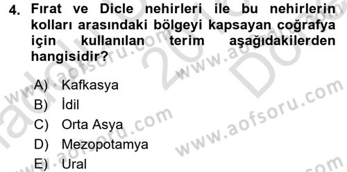 Eski Mezopotamya ve Mısır Tarihi Dersi 2016 - 2017 Yılı (Final) Dönem Sonu Sınav Soruları 4. Soru