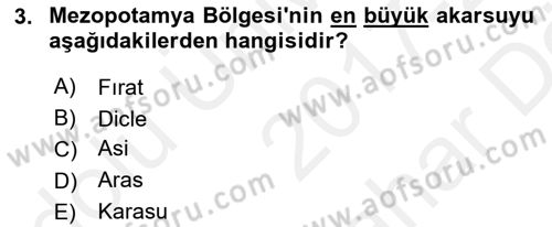 Eski Mezopotamya ve Mısır Tarihi Dersi 2017 - 2018 Yılı (Vize) Ara Sınav Soruları 3. Soru