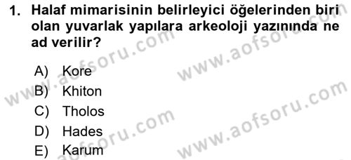 Eski Mezopotamya ve Mısır Tarihi Dersi 2018 - 2019 Yılı (Vize) Ara Sınav Soruları 1. Soru