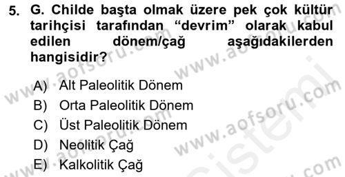 Eski Mezopotamya ve Mısır Tarihi Dersi 2018 - 2019 Yılı (Vize) Ara Sınav Soruları 5. Soru