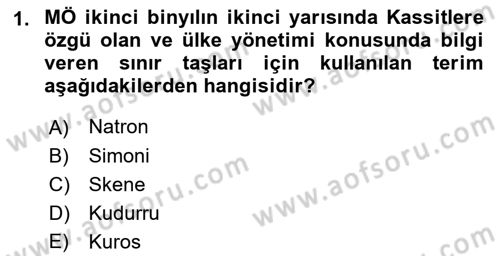 Eski Mezopotamya ve Mısır Tarihi Dersi 2018 - 2019 Yılı Yaz Okulu Sınav Soruları 1. Soru