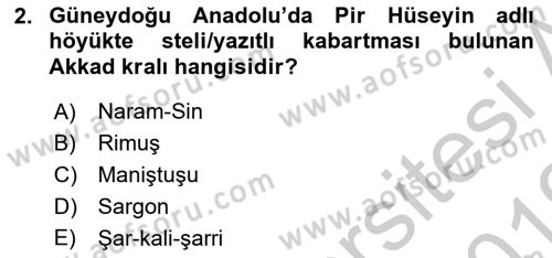 Eski Mezopotamya ve Mısır Tarihi Dersi 2018 - 2019 Yılı Yaz Okulu Sınav Soruları 2. Soru